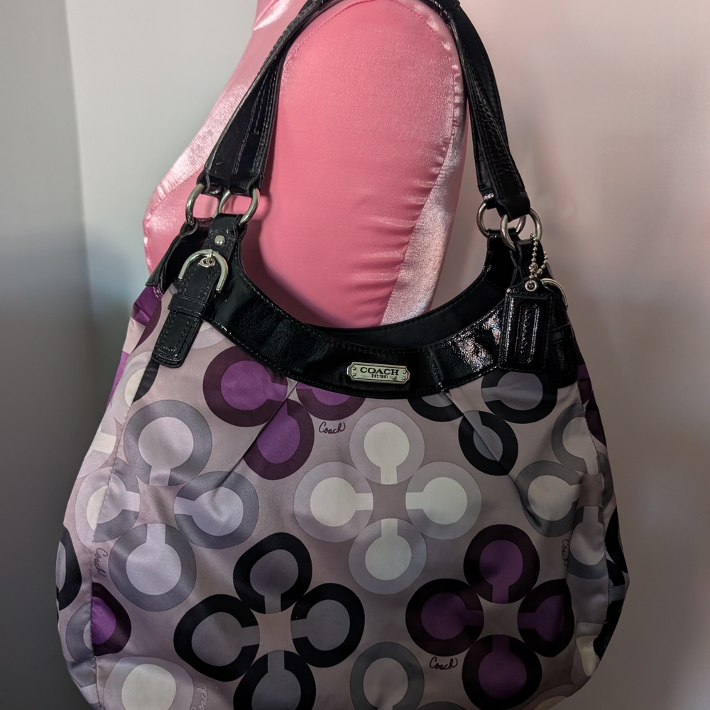 Coach Women's Purple and Black Bag